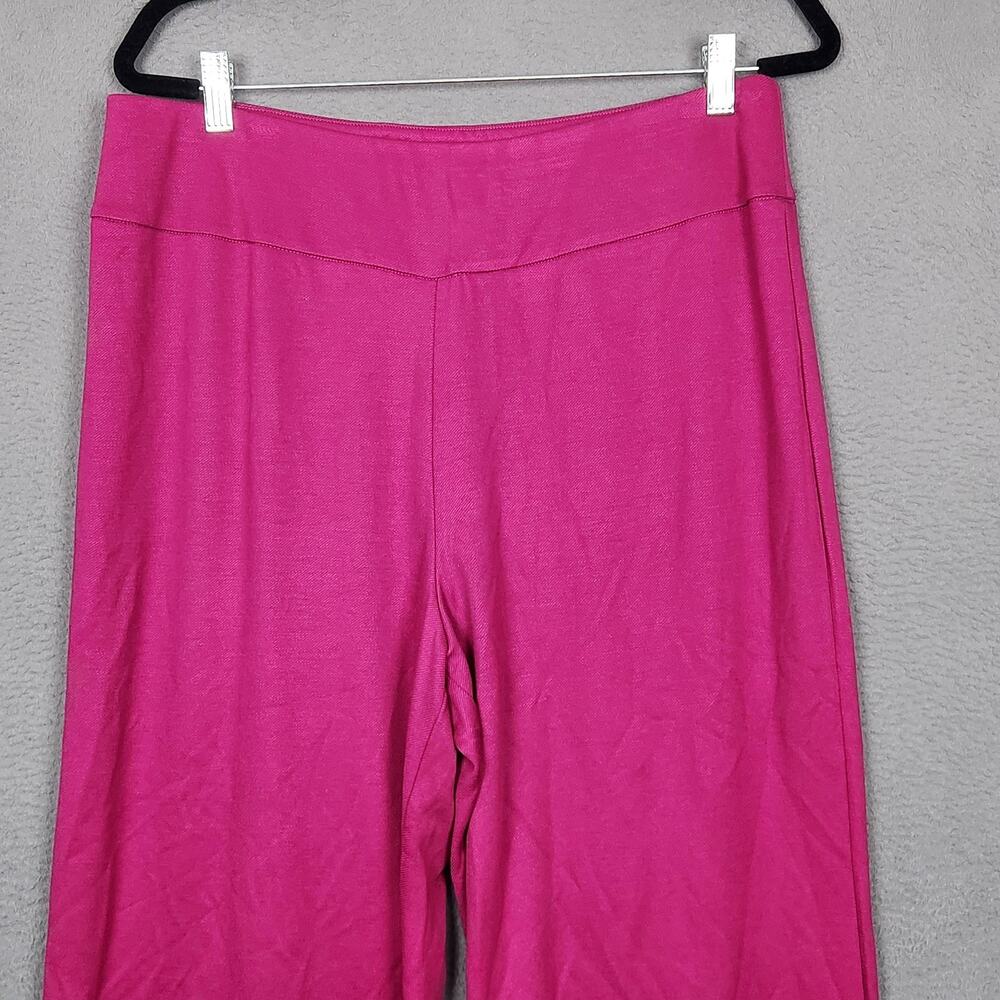 Bob Mackie Pants Womens Large Pink Stretch Jersey Wide Leg Capri Pull On Casual - Picture 7 of 15